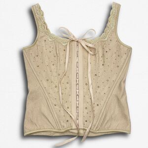 Size Large Gold Rhinestone Corset Tank Top